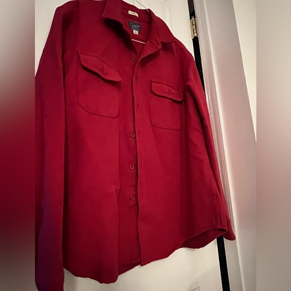 J.Crew NY Heavy Weight Cotton Flannel, Solid Red XL - Slim, men’s shirt. - Picture 5 of 16